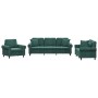 Juego de sofás con cojines 3 piezas terciopelo verde oscuro de , Sofás - Ref: Foro24-3202192, Precio: 811,26 €, Descuento: %