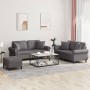 Juego de sofás con cojines 3 piezas cuero sintético gris de , Sofás - Ref: Foro24-3202167, Precio: 538,10 €, Descuento: %