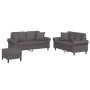 Juego de sofás con cojines 3 piezas cuero sintético gris de , Sofás - Ref: Foro24-3202167, Precio: 538,10 €, Descuento: %