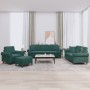 Juego de sofás con cojines 4 piezas terciopelo verde oscuro de , Sofás - Ref: Foro24-3202202, Precio: 868,55 €, Descuento: %