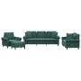 Juego de sofás con cojines 4 piezas terciopelo verde oscuro de , Sofás - Ref: Foro24-3202202, Precio: 868,55 €, Descuento: %