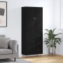 Aparador alto madera contrachapada negro 69,5x34x180 cm de , Aparadores - Ref: Foro24-3198090, Precio: 173,20 €, Descuento: %