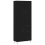 Aparador alto madera contrachapada negro 69,5x34x180 cm de , Aparadores - Ref: Foro24-3198090, Precio: 173,20 €, Descuento: %