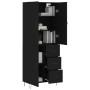 Aparador alto madera contrachapada negro 69,5x34x180 cm de , Aparadores - Ref: Foro24-3198090, Precio: 173,20 €, Descuento: %