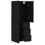 Aparador alto madera contrachapada negro 69,5x34x180 cm de , Aparadores - Ref: Foro24-3198090, Precio: 173,20 €, Descuento: %