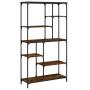 Estantería madera ingeniería acero roble ahumado 99x35,5x176 cm de , Librerías y estanterías - Ref: Foro24-835411, Precio: 86...