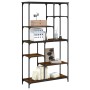 Estantería madera ingeniería acero roble ahumado 99x35,5x176 cm de , Librerías y estanterías - Ref: Foro24-835411, Precio: 86...