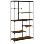 Estantería madera ingeniería acero roble ahumado 99x35,5x176 cm de , Librerías y estanterías - Ref: Foro24-835411, Precio: 86...