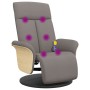 Sillón reclinable de masaje con reposapiés tela gris taupe de , Sillones - Ref: Foro24-356538, Precio: 259,81 €, Descuento: %