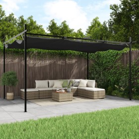 Pérgola con cubierta retráctil gris antracita 395x292x230 cm de , Carpas y cenadores - Ref: Foro24-360119, Precio: 306,80 €, ...