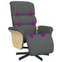 Sillón reclinable de masaje con reposapiés tela gris oscuro de , Sillones - Ref: Foro24-356614, Precio: 299,23 €, Descuento: %