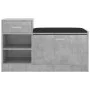 Banco zapatero madera de ingeniería gris hormigón 94,5x31x57 cm de vidaXL, Zapateros y organizadores de calzado - Ref: Foro24...