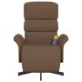Sillón reclinable de masaje con reposapiés tela marrón de , Sillones - Ref: Foro24-356616, Precio: 255,29 €, Descuento: %