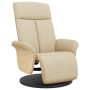 Sillón reclinable con reposapiés tela color crema de , Sillones - Ref: Foro24-356527, Precio: 240,09 €, Descuento: %