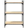 Librería 3 estantes madera ingeniería roble Sonoma 60x30x86 cm de , Librerías y estanterías - Ref: Foro24-837648, Precio: 43,...