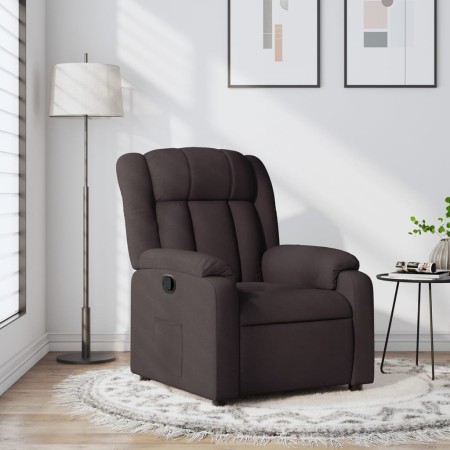 Sillón reclinable de tela marrón oscuro de , Sillones - Ref: Foro24-373579, Precio: 229,88 €, Descuento: %