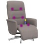 Sillón reclinable de masaje con reposapiés tela gris taupe de , Sillones - Ref: Foro24-356578, Precio: 186,98 €, Descuento: %