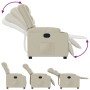 Sillón reclinable de cuero sintético crema de , Sillones - Ref: Foro24-374120, Precio: 267,24 €, Descuento: %