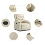 Sillón reclinable de cuero sintético crema de , Sillones - Ref: Foro24-374120, Precio: 267,24 €, Descuento: %