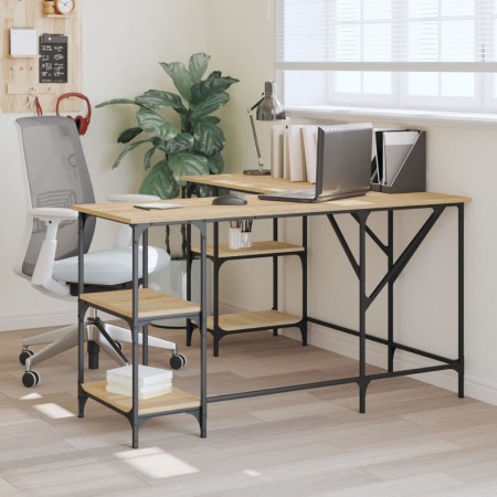 Escritorio madera de ingeniería roble Sonoma 139x139x75 cm de , Escritorios - Ref: Foro24-837593, Precio: 103,68 €, Descuento: %