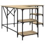 Escritorio madera de ingeniería roble Sonoma 139x139x75 cm de , Escritorios - Ref: Foro24-837593, Precio: 103,68 €, Descuento: %