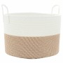 Cesta de almacenaje algodón marrón y blanco Ø51x33 cm de , Cestas - Ref: Foro24-358492, Precio: 41,89 €, Descuento: %