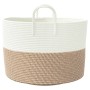 Cesta de almacenaje algodón marrón y blanco Ø51x33 cm de , Cestas - Ref: Foro24-358492, Precio: 41,89 €, Descuento: %