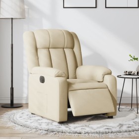 Sillón reclinable eléctrico de tela crema de , Sillones - Ref: Foro24-3205301, Precio: 268,27 €, Descuento: %