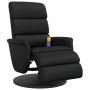 Sillón reclinable masaje con reposapiés cuero sintético negro de , Sillones - Ref: Foro24-356724, Precio: 287,24 €, Descuento: %