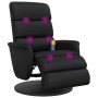 Sillón reclinable masaje con reposapiés cuero sintético negro de , Sillones - Ref: Foro24-356724, Precio: 287,24 €, Descuento: %