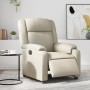 Sillón reclinable eléctrico de cuero sintético crema de , Sillones - Ref: Foro24-3205137, Precio: 290,93 €, Descuento: %