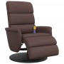 Sillón reclinable masaje con reposapiés cuero sintético marrón de , Sillones - Ref: Foro24-356726, Precio: 229,94 €, Descuent...