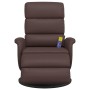 Sillón reclinable masaje con reposapiés cuero sintético marrón de , Sillones - Ref: Foro24-356726, Precio: 229,94 €, Descuent...