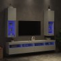 Muebles de TV con luces LED 2 uds blanco 30,5x30x102 cm de , Muebles TV - Ref: Foro24-837016, Precio: 150,90 €, Descuento: %