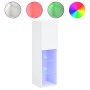 Muebles de TV con luces LED 2 uds blanco 30,5x30x102 cm de , Muebles TV - Ref: Foro24-837016, Precio: 150,90 €, Descuento: %