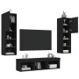 Muebles de TV de pared con LED 5 pzas madera ingeniería negro de , Muebles TV - Ref: Foro24-3216605, Precio: 181,85 €, Descue...