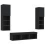 Muebles de TV de pared con LED 5 pzas madera ingeniería negro de , Muebles TV - Ref: Foro24-3216605, Precio: 181,85 €, Descue...