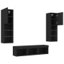 Muebles de TV de pared con LED 5 pzas madera ingeniería negro de , Muebles TV - Ref: Foro24-3216605, Precio: 181,85 €, Descue...