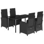 Set de muebles jardín 5 pzas con cojines ratán sintético negro de , Conjuntos de jardín - Ref: Foro24-3212538, Precio: 612,21...