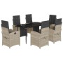 Set comedor jardín 7 pzas y cojines ratán sintético gris claro de , Conjuntos de jardín - Ref: Foro24-3212602, Precio: 918,86...