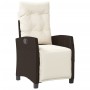 Sillón reclinable de jardín con reposapiés ratán PE marrón de , Sillas de jardín - Ref: Foro24-365234, Precio: 160,47 €, Desc...