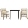 Sillas y mesita de jardín 3 piezas ratán sintético cojín beige de , Conjuntos de jardín - Ref: Foro24-3212138, Precio: 311,65...