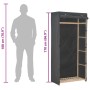 Armario de tela gris 79x40x170 cm en Armarios roperos | Comprar online en Foru.es