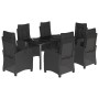 Set de comedor de jardín 7 pzas y cojines ratán sintético negro de , Conjuntos de jardín - Ref: Foro24-3212758, Precio: 914,0...
