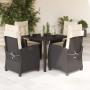 Set de muebles jardín 5 pzas con cojines ratán sintético negro de , Conjuntos de jardín - Ref: Foro24-3212628, Precio: 576,50...