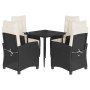 Set de muebles jardín 5 pzas con cojines ratán sintético negro de , Conjuntos de jardín - Ref: Foro24-3212724, Precio: 548,03...