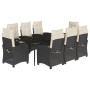 Set de comedor de jardín 9 pzas y cojines ratán sintético negro de , Conjuntos de jardín - Ref: Foro24-3212730, Precio: 1,00 ...