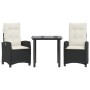 Set comedor de jardín 3 pzas con cojines ratán sintético negro de , Conjuntos de jardín - Ref: Foro24-3212732, Precio: 308,83...