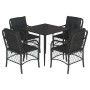 Set de muebles jardín 5 pzas con cojines ratán sintético negro de , Conjuntos de jardín - Ref: Foro24-3212097, Precio: 470,28...