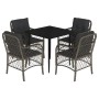 Set comedor de jardín 5 piezas con cojines ratán sintético gris de , Conjuntos de jardín - Ref: Foro24-3212125, Precio: 491,4...